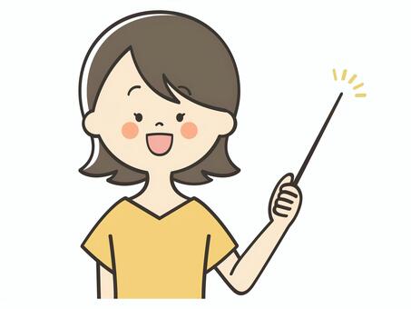 説明する若い女性 女性,説明,教える,解説,プレゼン,発表,ポイント,注目,誘導,アドバイスのイラスト素材