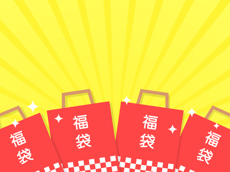 正月の福袋の初売りセールの背景素材04 福袋,正月,お正月,初売り,背景,フレーム,チラシ,バナー,新年,集中線のイラスト素材