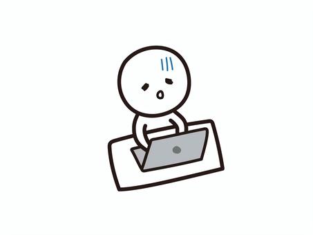 パソコン作業で疲れる棒人間のイラスト パソコン作業で疲れる棒人間のイラスト パソコン,仕事,pc,作業,事務職,ビジネスマン,会社員,サラリーマン,疲れる,残業のイラスト素材