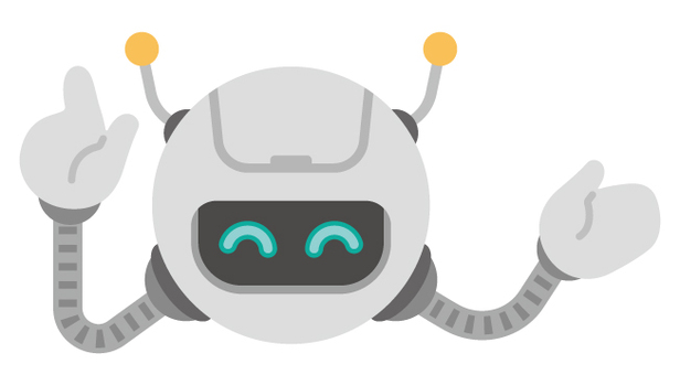 笑顔のチャットボットのイラスト チャットボット,笑顔,ロボット,ai,aiアシスタント,aiロボット,人工知能,アシスタント,サポート,案内のイラスト素材