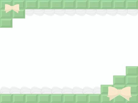 板チョコとクリームフレーム（抹茶） 板チョコ,チョコレート,フレームのイラスト素材