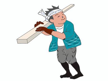 大工さん 大工さん,工務店,職人,建築,ものづくりのイラスト素材