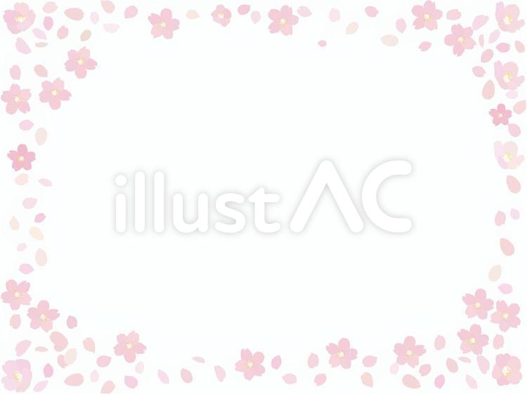 桜フレーム17012804 春,挿絵,桜のイラスト素材