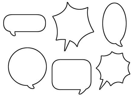 吹き出し・会話・線画 吹き出し・会話・線画 吹き出し,手描き,フレーム,枠,会話,線画,線のみ,アイコン,背景透過,コミュニケーションのイラスト素材