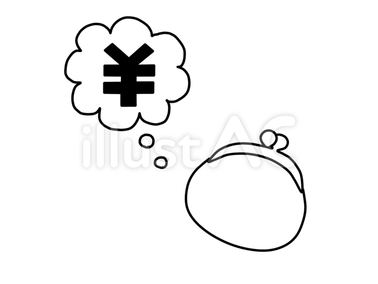 お金とお財布のイメージ 財布,がまぐち,お金のイラスト素材