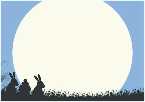 秋のお月見背景 月,うさぎ,お月見,団子,月見,秋,すすき,もみじ,和風,和のイラスト素材