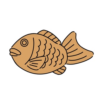 たい焼きのイラスト たい焼き,たいやき,和菓子,食べ物,甘味,スイーツ,シンプルのイラスト素材