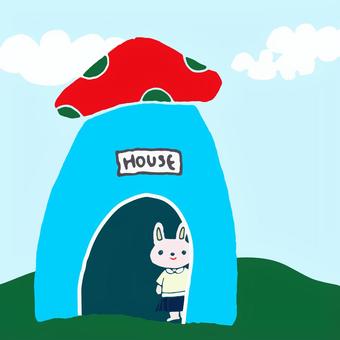 Illustration of a rabbit playing hide-and-seek, JPG, PNG and EPS Illustration of a rabbit playing hide-and-seek, rabbit, park, origin, JPG, PNG and EPS