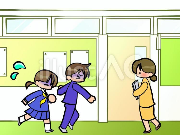 教師に駆けよる学生20171120 教師に駆け寄る学生,学生,教師のイラスト素材