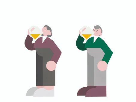 Illustration, people, male, female, 