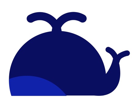 Whale color silhouette, , JPG and PNG