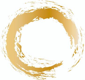 筆丸フレーム ゴールド 筆丸フレーム ゴールド 筆丸,年賀状,枠,筆,和風,円,丸,フレーム,毛筆,丸枠のイラスト素材