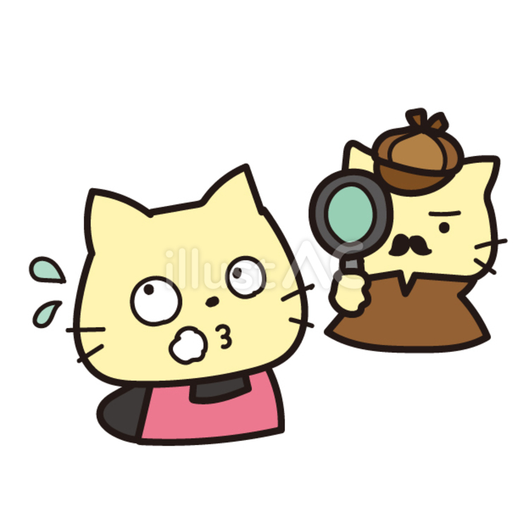 10月動物（ミステリー記念日、猫、シャーロックホームズ） 10月,動物,ミステリー記念日のイラスト素材