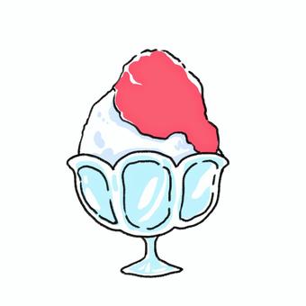 定番のいちごシロップかき氷 かき氷,イチゴ,夏,夏休み,スイーツ,デザート,冷たい,ひんやり,食べ物,グルメのイラスト素材