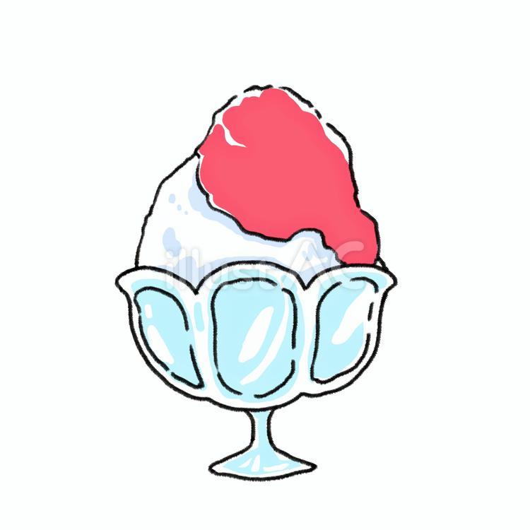 定番のいちごシロップかき氷 かき氷,イチゴ,夏のイラスト素材