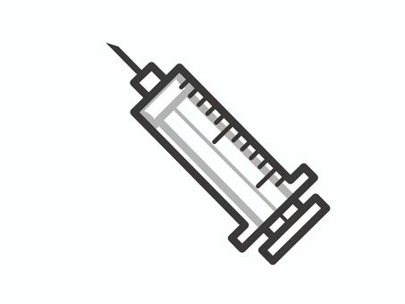 注射器（薬品なし・上向き）03 注射,注射器,予防接種,医療,アイコン,マーク,シンプルのイラスト素材