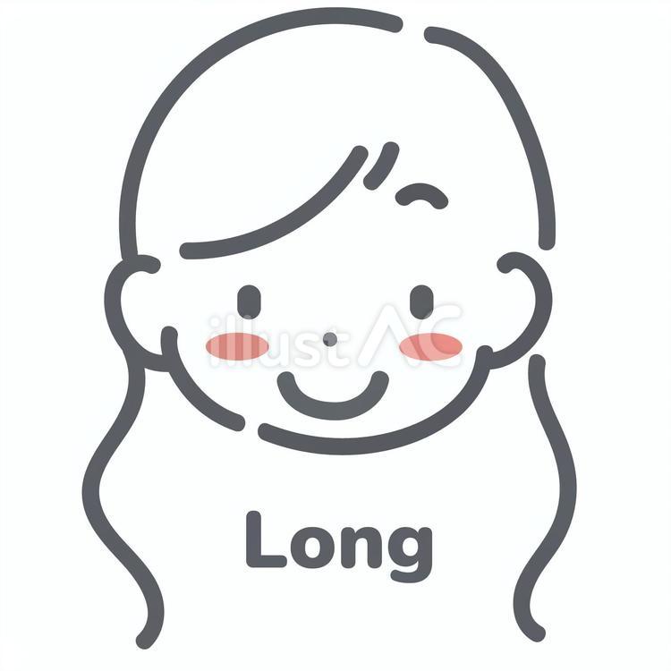 美容室で使えるヘアスタイルイラスト ロングヘア,人物,女性のイラスト素材