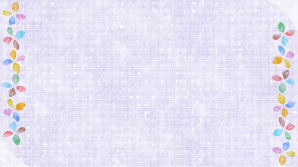 水彩背景／ステンシルの花模様・パープル 水彩,背景,優しい,花,ステンシル,横長,淡い,チェック,模様,にじみのイラスト素材