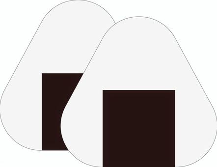 おにぎり2個 おにぎり,米,軽食,のり,和食,日本食,日本,メニュー,遠足,ピクニックのイラスト素材