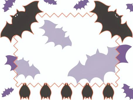 ハロウィンにも使えるコウモリのフレーム白 ハロウィン,コウモリ,ハロウィーン,october,パーティー,蝙蝠,バット,かわいい,背景,イラストのイラスト素材