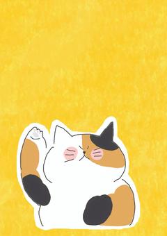 挨拶する三毛猫ちゃん 挨拶する三毛猫ちゃん かわいい,挨拶,おはよう,こんにちは,さようなら,呼ぶ,ねこ,三毛猫,どうぶつ,いきもののイラスト素材