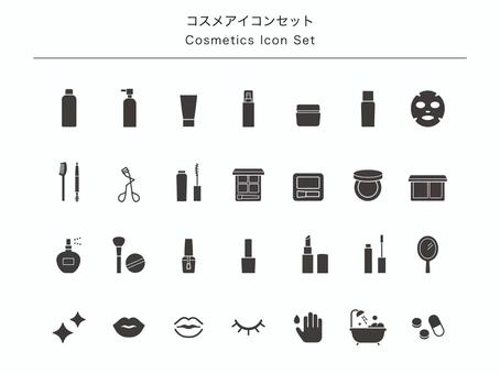 コスメアイコンセット3 コスメアイコンセット3 web,アイコン,コスメ,マーク,シルエット,シンプル,セット,化粧品,美容,ファンデーションのイラスト素材