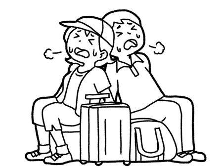 Illustration, fatigue, tired, tourist, 