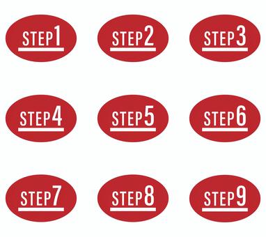 STEPアイコン 赤 STEPアイコン 赤 step,アイコン,ステップ,順番,順序,番号,段階,見出し,目印,サインのイラスト素材