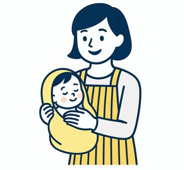 お風呂上り・タオルにくるまれる赤ちゃん