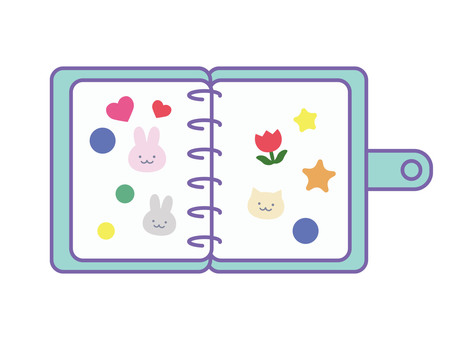 シール帳 シール帳,シール交換,手帳,平成女児,コレクション,遊び,かわいい,シール,ステッカーのイラスト素材