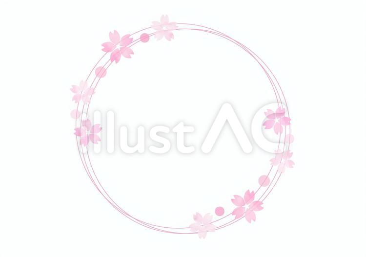 桜　丸　フレーム 桜,フレーム,春のイラスト素材
