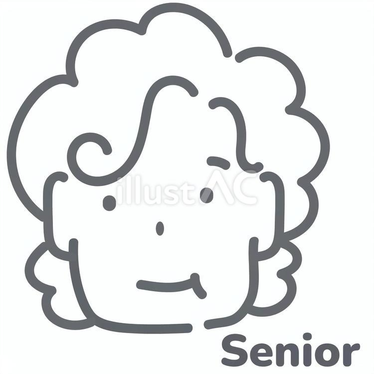 美容室で使えるシニア女性のイラスト 女性,老人,人物のイラスト素材