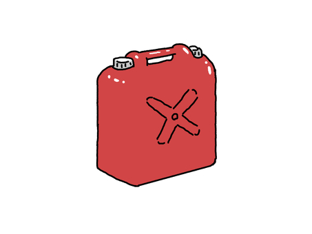 灯油を入れるポリタンク 灯油を入れるポリタンク ポリタンク,灯油入れ,容器,入れ物,赤,道具,1個のイラスト素材