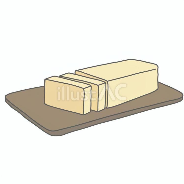 バター　外枠あり バター,ブロック,スライスのイラスト素材