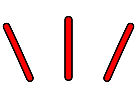 3本線 強調マーク 赤 3本線,強調マーク,気付き,驚き,閃き,漫画符号,漫画記号,漫符,イラスト,マークのイラスト素材