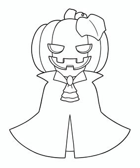 紳士なジャック・オー・ランタン キャラクター,ジャック・オー・ランタン,ジャックオランタン,かぼちゃ,カボチャ,パンプキン,おばけ,マント,紳士,全身のイラスト素材