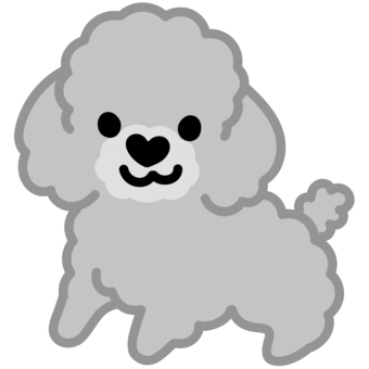 ハート鼻のプードル（立つ）4 プードル,トイプードル,犬,動物,ハート,鼻,立つ,シンプル,かわいい,キュートのイラスト素材