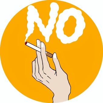 禁煙マーク　煙草を持つ手　シンプル タバコ,禁煙,禁止,マーク,手のイラスト素材