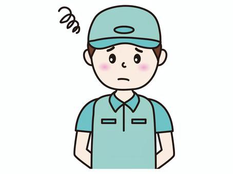 宅急便配達員(困り顔) 宅急便配達員(困り顔) 人物,配達員,男性,宅急便,困り顔のイラスト素材
