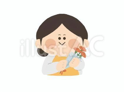 花束を持った女性