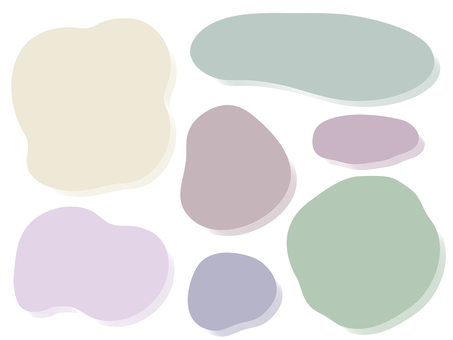 ナチュラルカラーの抽象形セット 抽象,シェイプ,背景,素材,ナチュラル,柔らかい,ミニマル,カラフル,パステル,デザインのイラスト素材