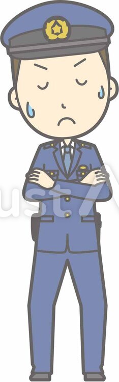 警察官男性a-うーん-全身 警察官男性a,警察官男性,シンプルのイラスト素材