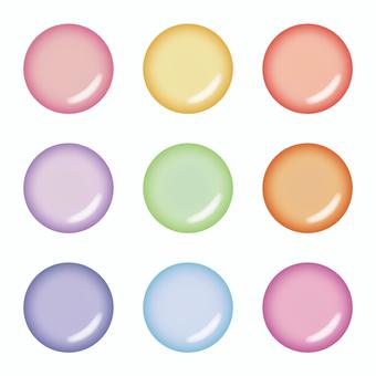 ぷっくりカラフルな色玉セット シャボン玉,泡,ぷっくり,可愛い,潤い,うるおい,色玉,輝き,あしらい,ベクターのイラスト素材