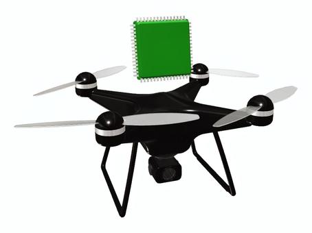 ドローンと半導体 ドローン,無人航空機,半導体,マルチローター,チップ,集積回路,パワー半導体のイラスト素材