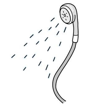 シャワー シャワー,水,お湯,シャワーヘッド,お風呂,風呂,銭湯,温泉,洗う,グレーのイラスト素材