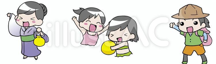 夏を満喫 満喫,素材,楽しいのイラスト素材