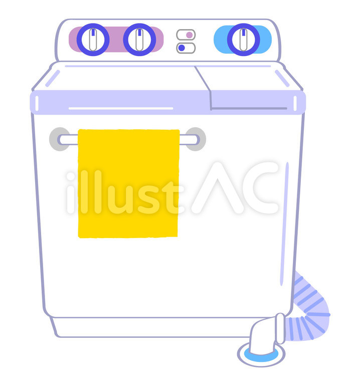 二層式洗濯機 洗濯機,洗濯,二層式洗濯機のイラスト素材