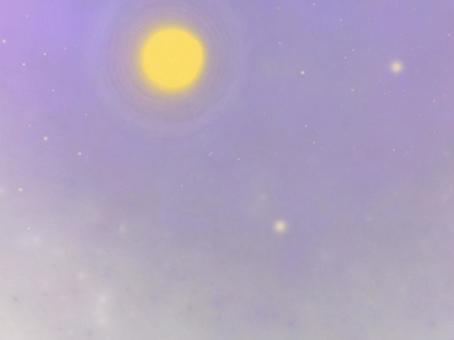満月と紫の夜空 満月,空,夜,星,雲,黄色,紫,白,光,キラキラのイラスト素材