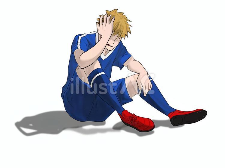落ち込む選手 選手,サッカー,男性のイラスト素材