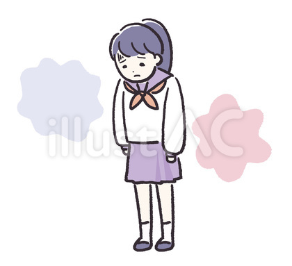 憂鬱そうな女子学生2